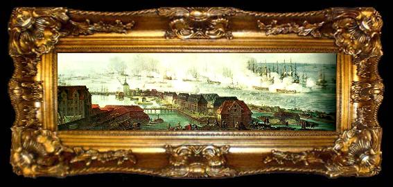 framed  C.A. Lorentzon lord nelsons kanonad pa kopenhamns redd, ta009-2